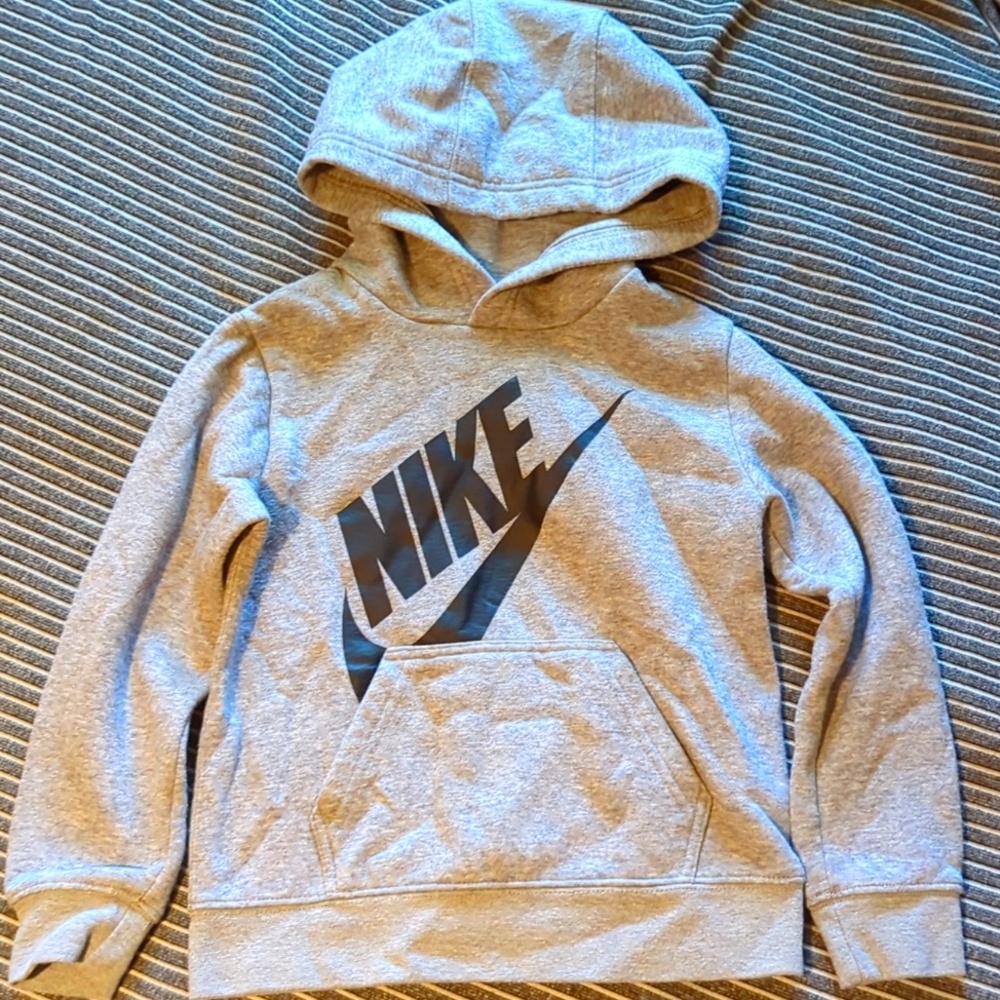 Kids Nike Grey Cotton Hoodie